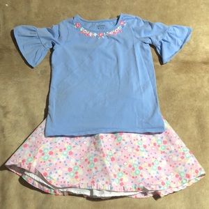 Girls matching skirt and shirt set